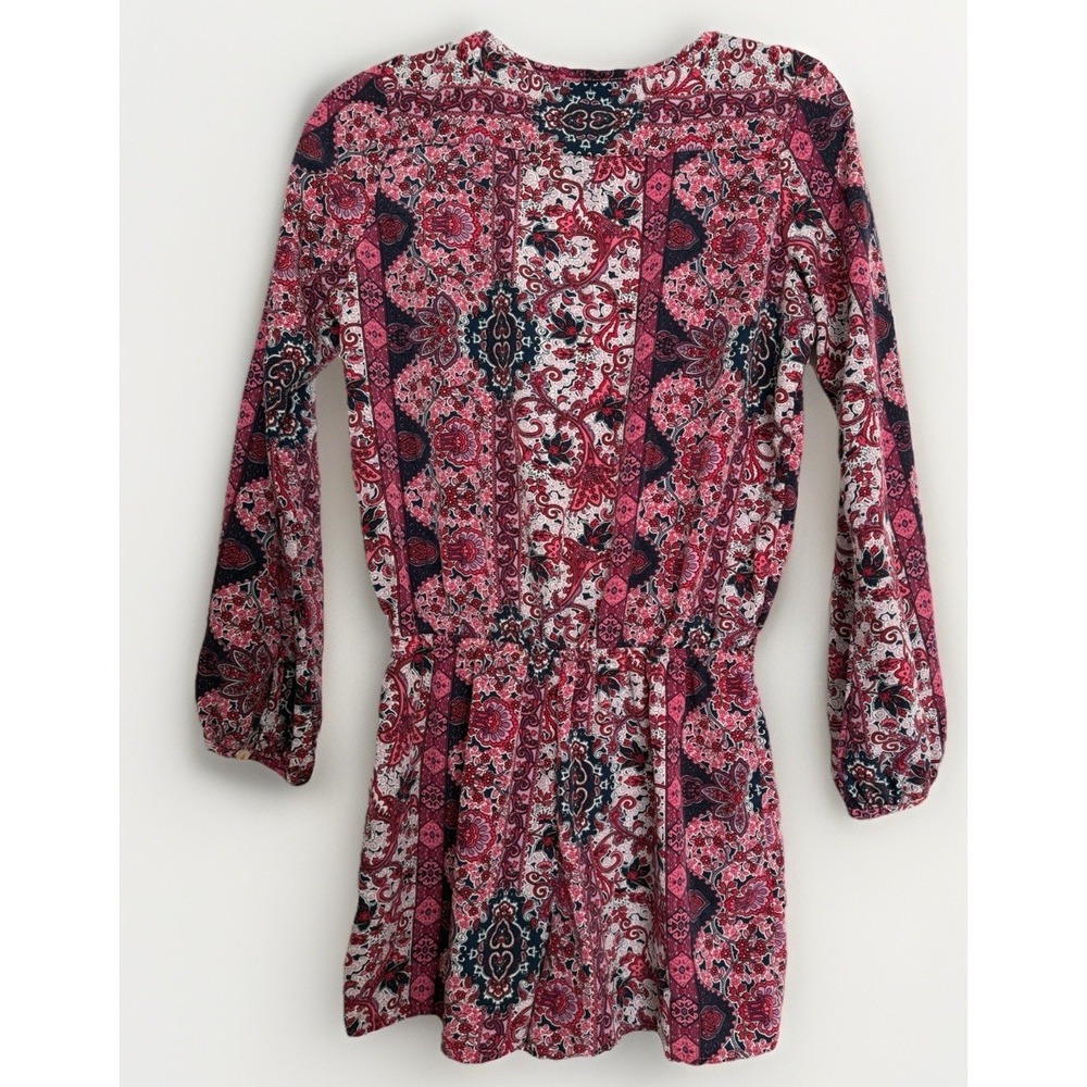 Honey Punch Pink Boho Paisley Long Sleeve Romper - Size S Festival - Picture 6 of 10